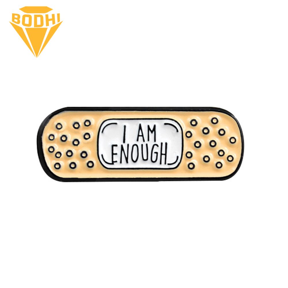 BREATHE BELIEVE ACHIEVE CALM I AM ENOUGH Unisex Band-aid Brooch Pin Jacket Badge