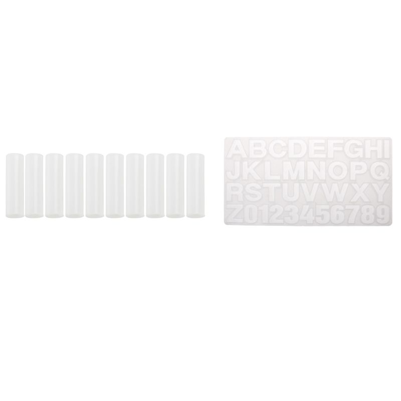 10 Pieces Assorted Shapes Silicone Pendant DIY Molds Resin Moulds with Jewelry Tool Letters Numbers DIY Silicone Mould