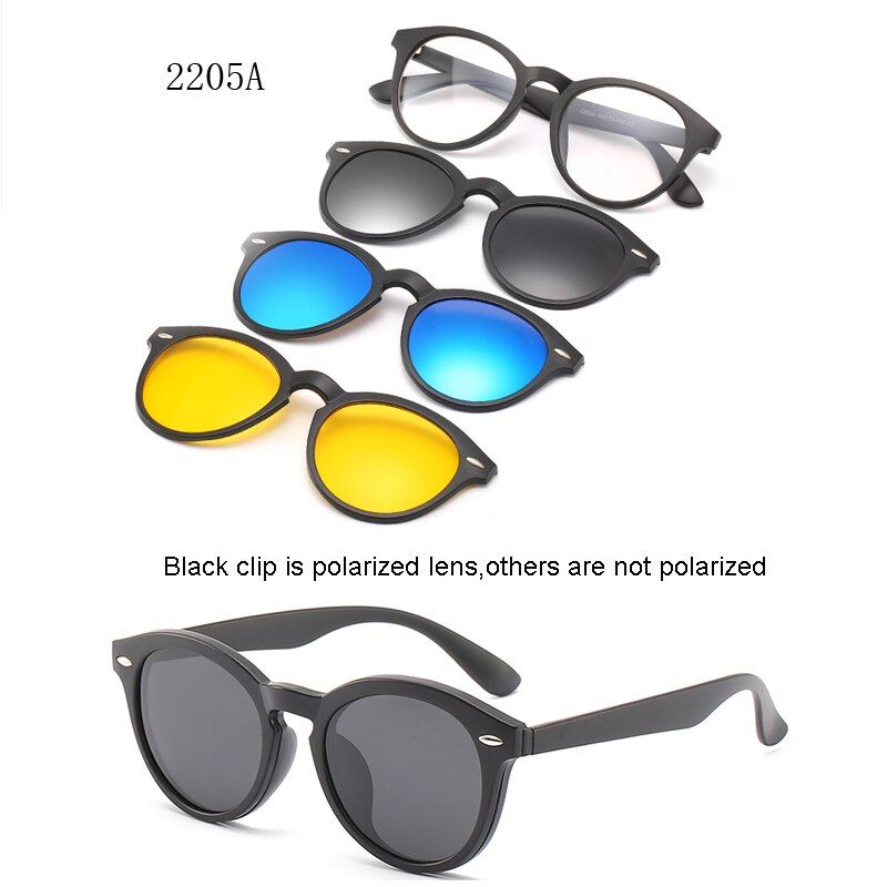 CT2205A3Custom Men Women Polarized Optical Magnetic Sunglasses Clip Magnet Clip on Sunglasses Polaroid Clip on Sun Glasses Frame