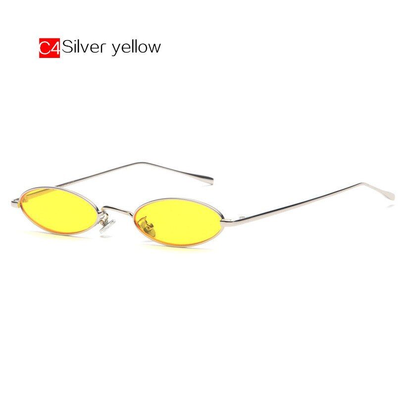 C4 as pictureNYWOOH Oval Sunglasses Men Small Round Sun Glasses Shades for Women Metal Frame Small Eyewear Female Male