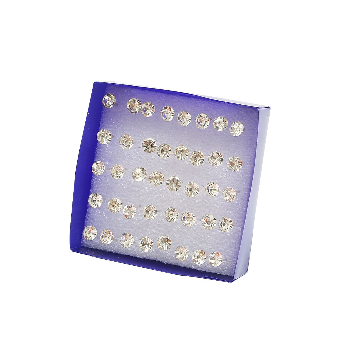 20pairs/set 2.5/3/4/5/6mm Colorful Crystal Stud Earrings New Fashion Simple Earrings Piercing Plastic Ear For Women Jewelry Bijoux