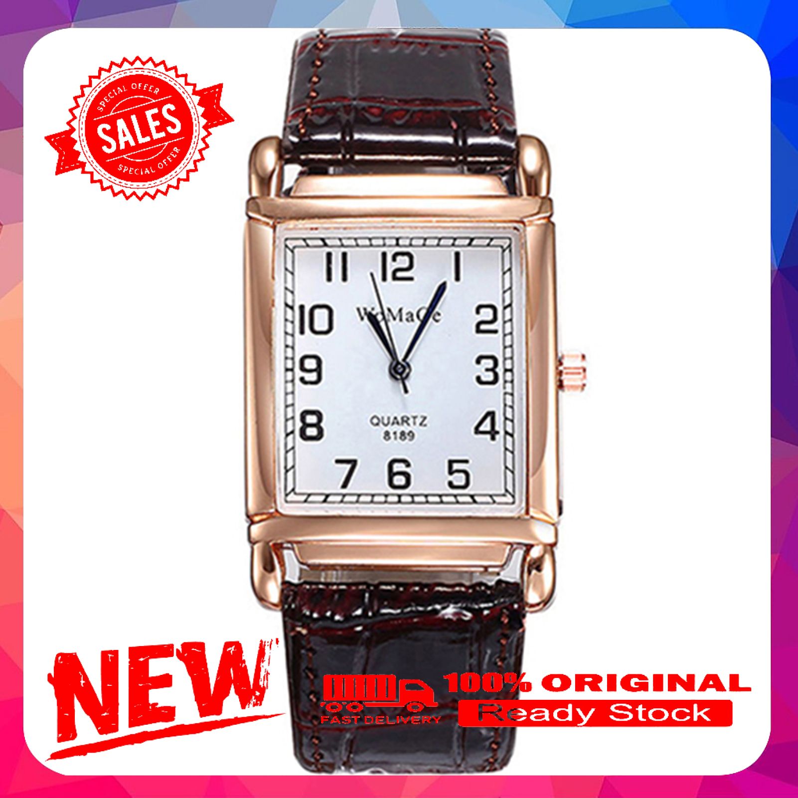 Vist Fox Wrist Watch Square Case Comfortable Alloy Unisex Casual Quartz Wristwatch for Daily Life