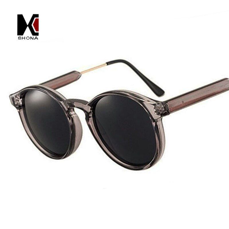 BlackSHAUNA Vintage Women Round Sunglasses Brand Designer Men Keyhole Thick Frame Sun Glasses Female Sunglass UV400 Oculos de sol