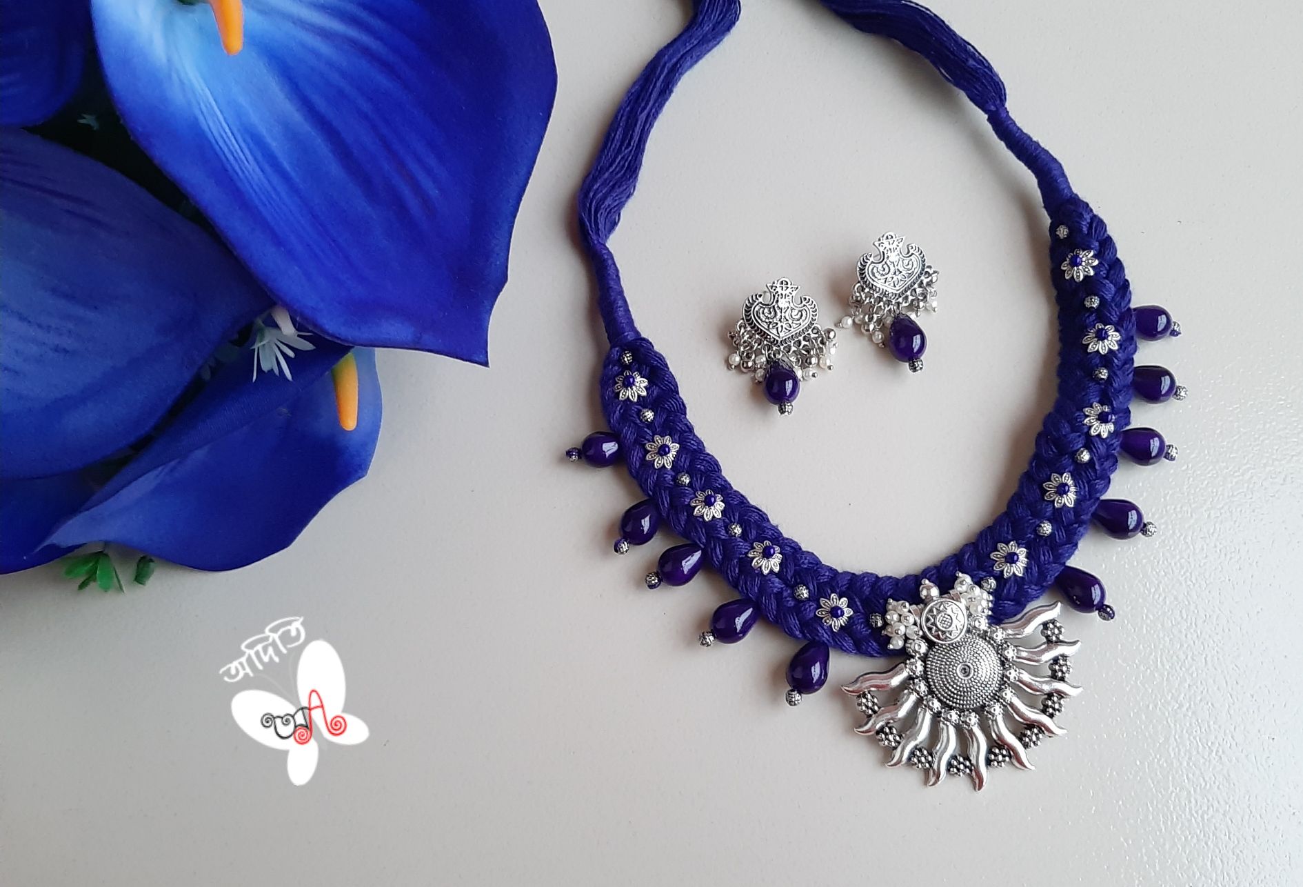 Oxidized Handicraft Jewellery,Hand made German Silver Jewellery,Color as shown in Picture