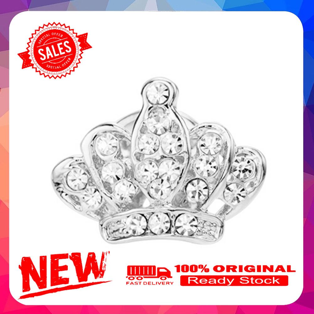 Fashion Crown Rhinestones Brooch Pin Women Shirt Jacket Collar Decor Jewelry