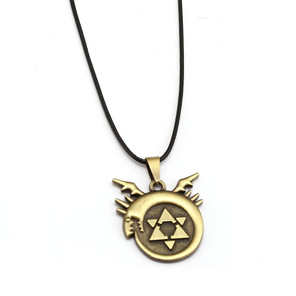 Fullmetal Alchemist Necklace Edward Homunculus Logo Pendant Rope Chain Necklaces Women Men Charm Gifts Japanese Anime Jewelry