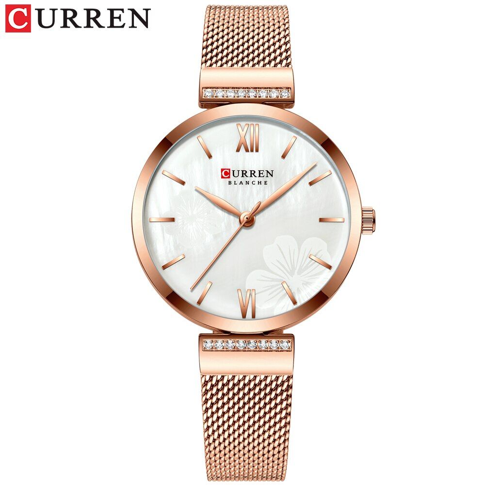 CURREN 9067 Women's Dress Watches Top Luxury Brand Ladies Quartz Watch Stainless Steel Mesh Wristwatch Mujer Beautiful Clock【With Box】