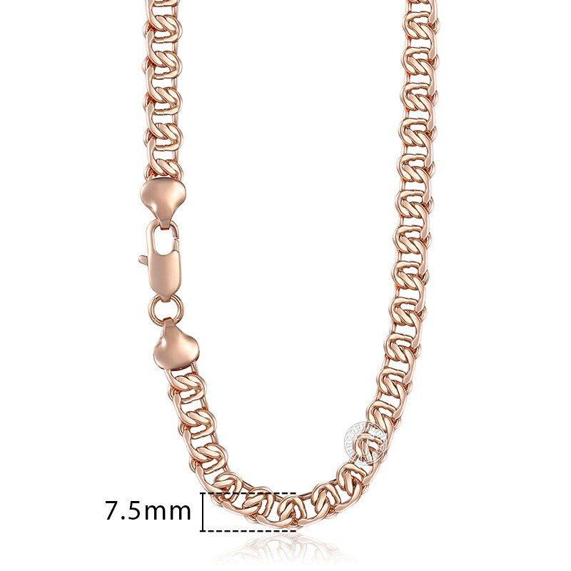 Davieslee 585 Rose Gold Necklace for Women Rolo Curb Snake Chain Trendy Gift Party Jewelry 45-55cm DLGNN1