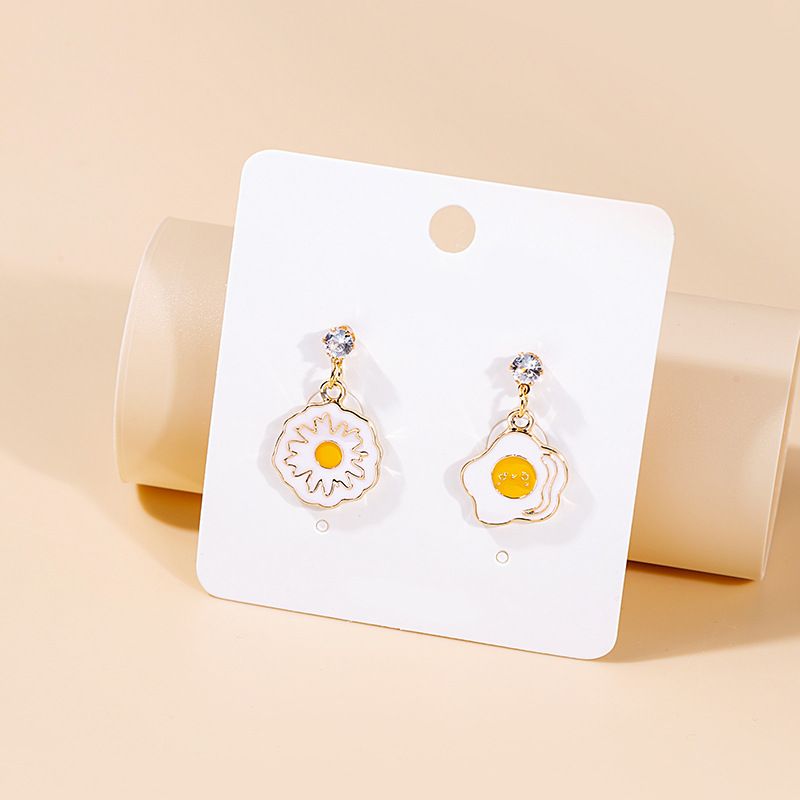 Needle Creative Pouch Egg Ice Cream Bulb Stud Earrings Cartoon Star Moon Starfish Octopus Balloon Earrings for gilrs for women low price
