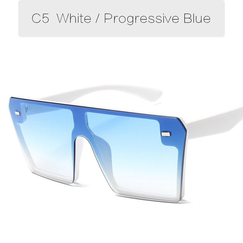 C5HDTANCEN Oversized Square Sunglasses Women Luxury Brand Fashion Flat Top Red Black Clear Lens One Piece Men Gafas Shade Mirror