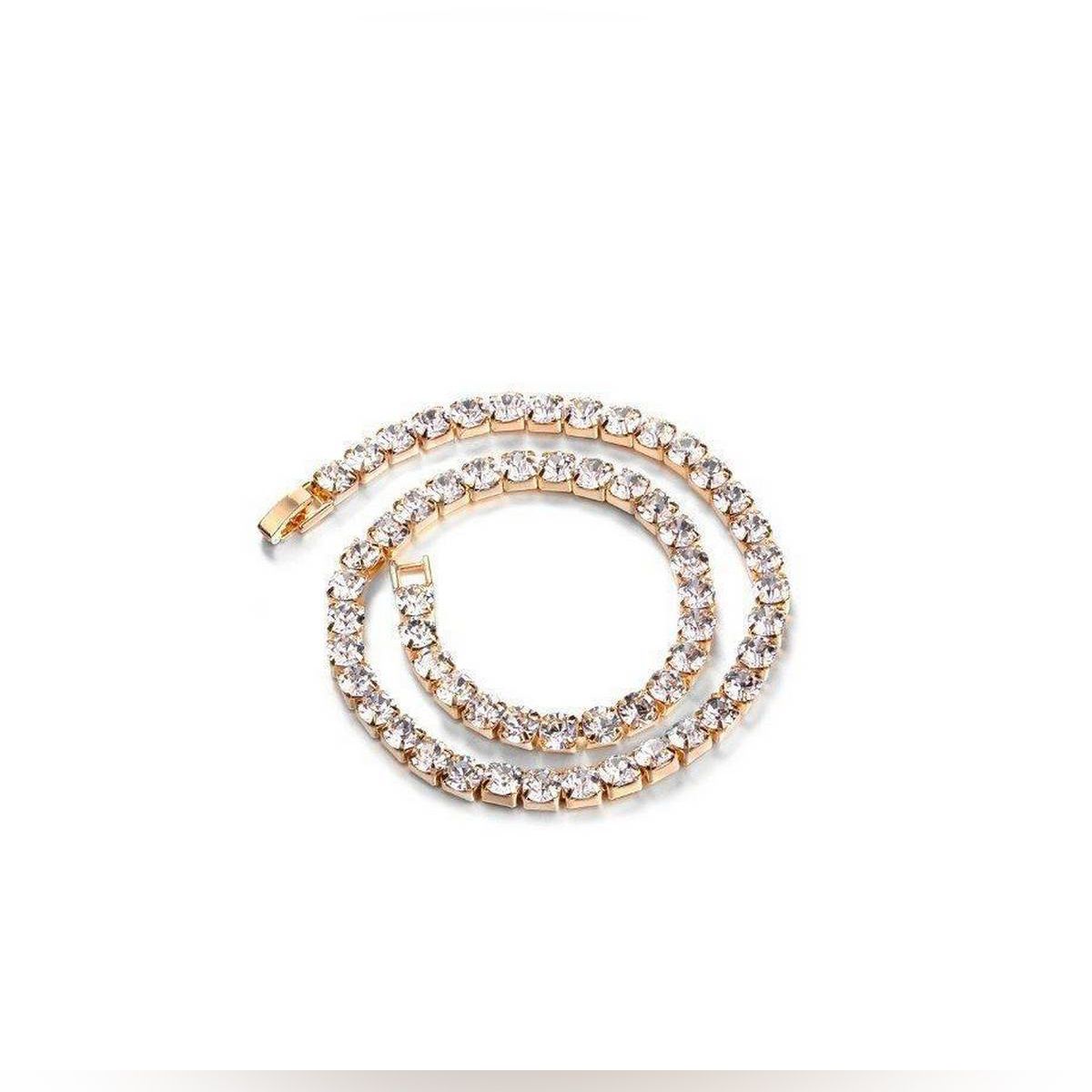 Korean fashion rhinestone necklace clavicle chain sweater chain