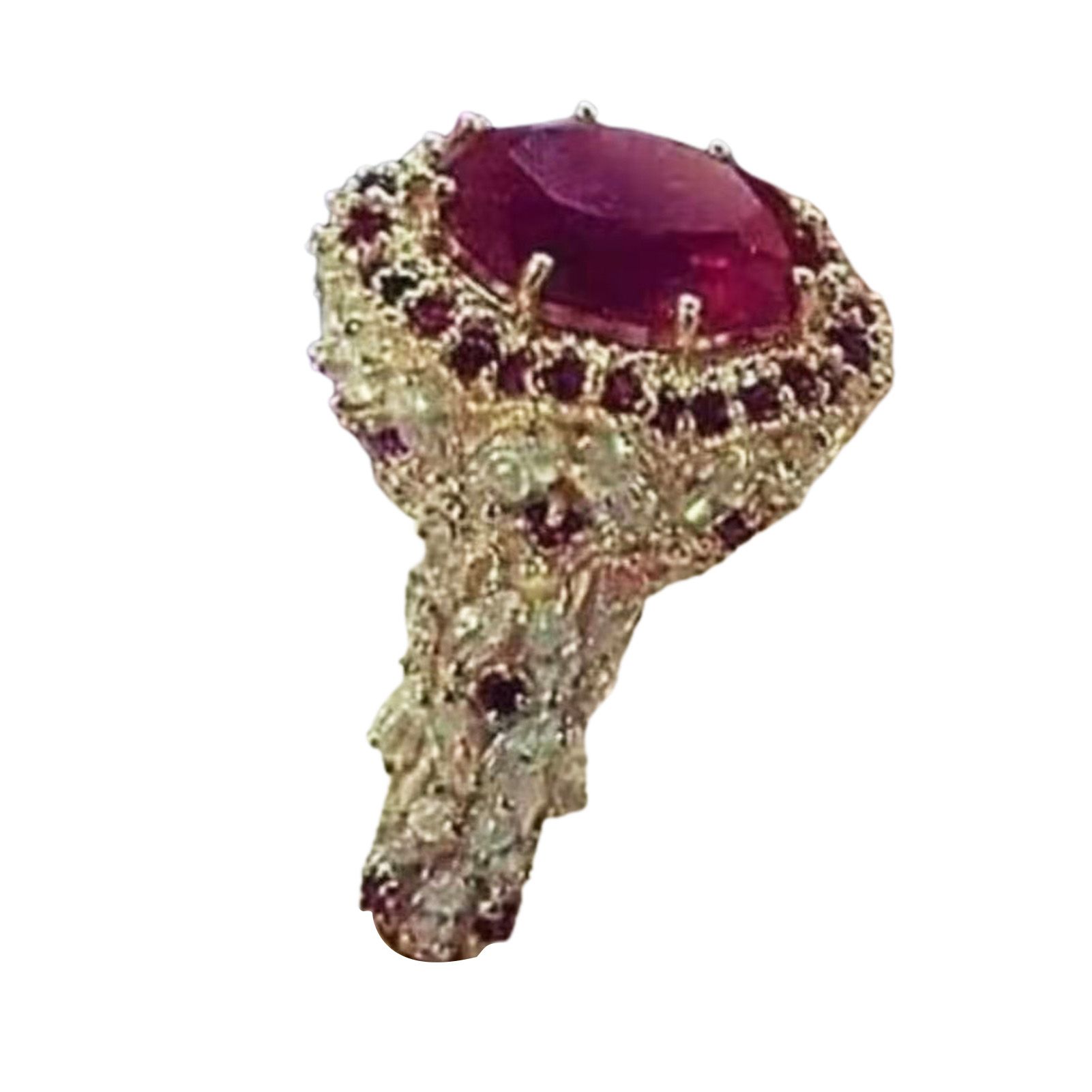 Women Rhinestone Inlay Ring Antique Valentines Propose Circlet Jewelry Gift