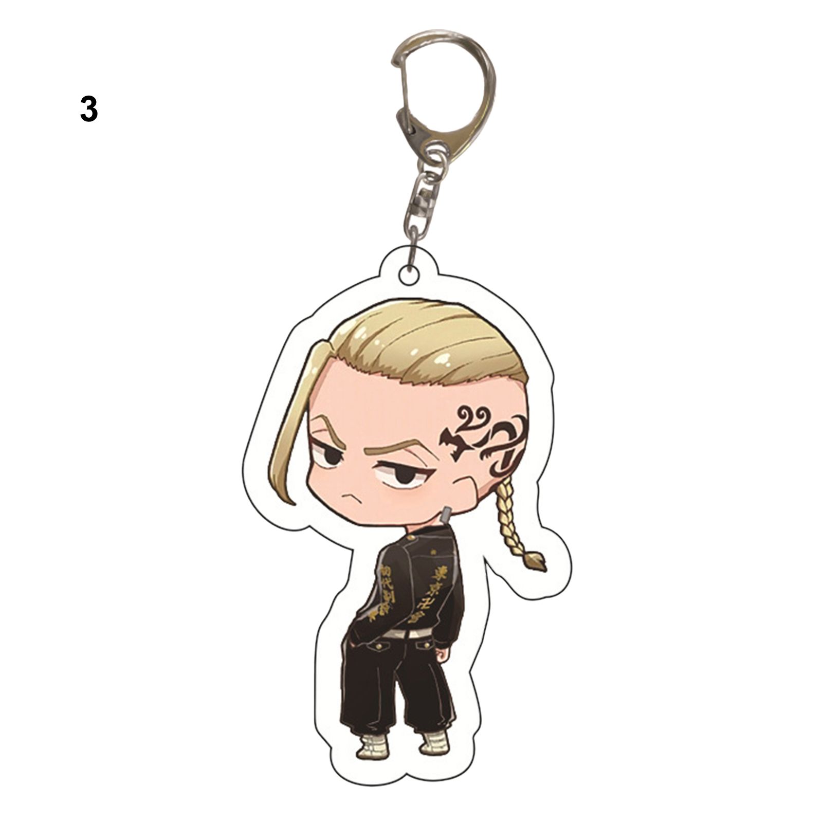 Keychain Cartoon Anime Tokyo Revengers Acrylic Shiny Smooth Lightweight Key Ring for Bag