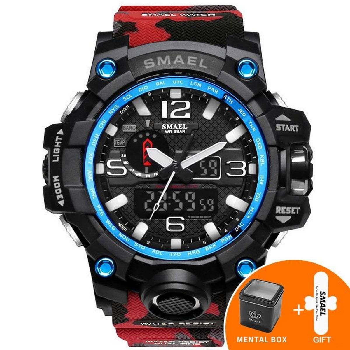 Orange Camouflage Watches Watch Digital LED Wristwatch Sport 1545B Mens Watch LuxuryClock Men