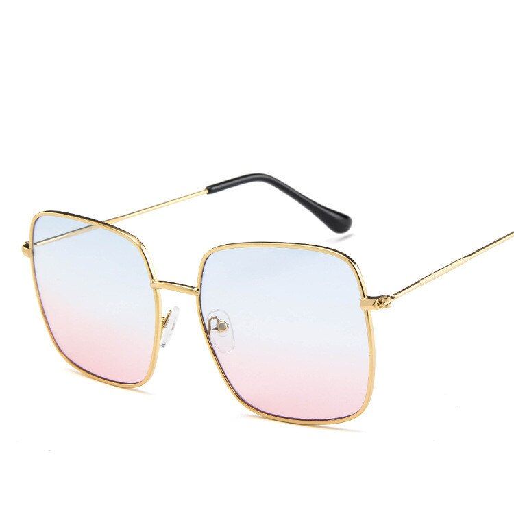 blue red2020 Metal Women Oversized Square Sunglasses Big Size Sun Glasses for Men Mirror Shades UV400 Eyewear Oculos De Sol Feminino