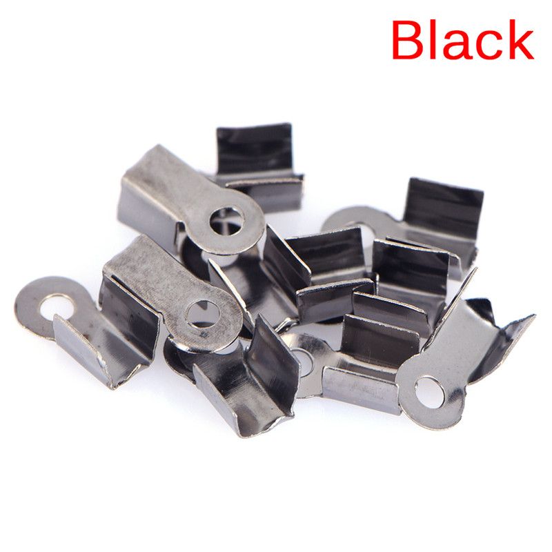100PCS End Caps Clasps Cord Crimp Bead Connectors DIY Jewelry