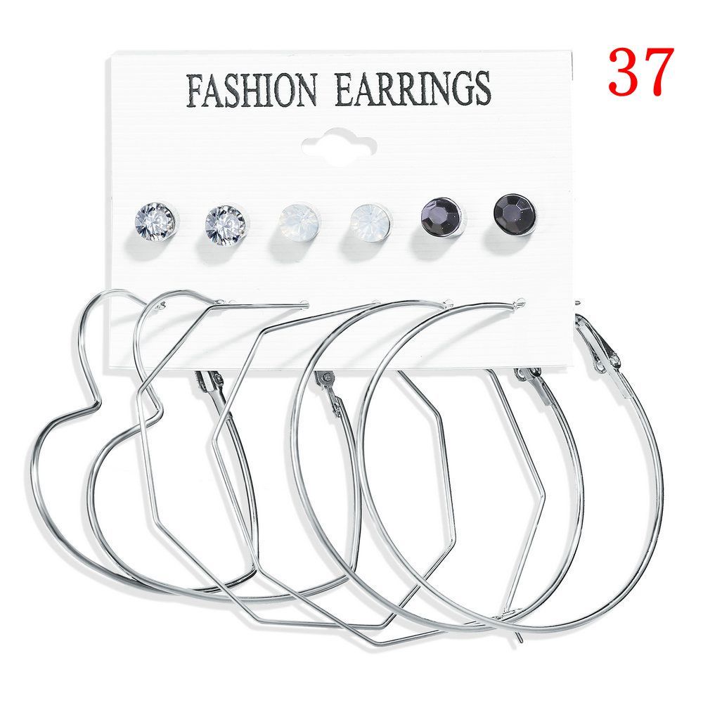 2020 Bohemian Leopard Acrylic Pearl Earrings Set for Women Fashion 17KM Geometry Handmade Earrings Jewelry Gift Set New Brincos