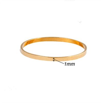 AOMU One Piece 1mm Width Golen Color  Fashion Simple Smooth Fine Circle Thin Little Knuckle Midi Finger Ring For Women Jewelry