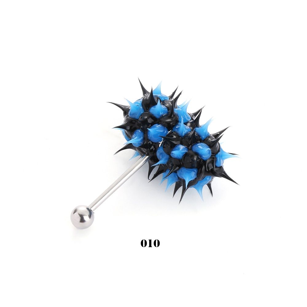1PC Fashion Women Men Rubber Stainless Steel Barbell Vibrating Tongue Bar Body Piercing Ring Jewelry Brincos 2018
