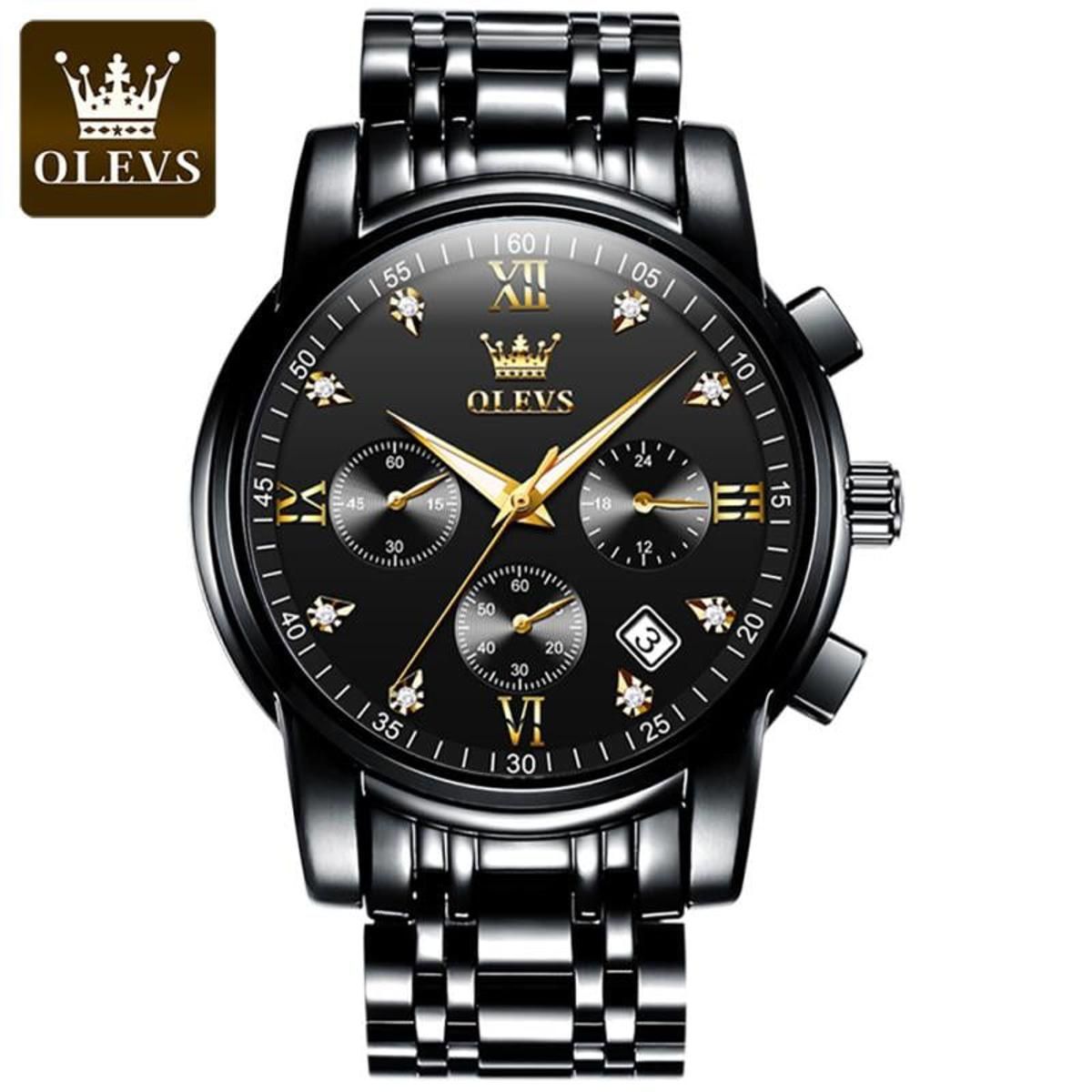 OLEVS 2858 DESIGN CHRONOGRAPH QUARTZ WRISTWATCHES 2020 TOP BRAND LUXURY WATCHES FOR MEN STAINLESS STEEL DIAMOND CALENDAR
