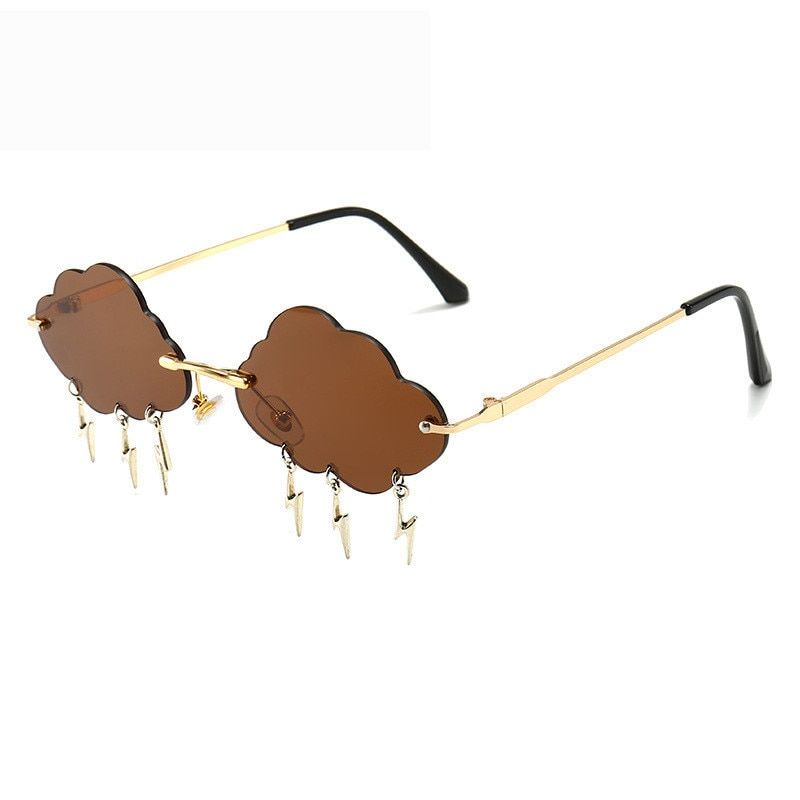 H032020 Rimless Sunglasses Women Clouds Flash Steampunk Sunglasses Men Frameless Party Glasses Shades UV400 Ladies Streetwear