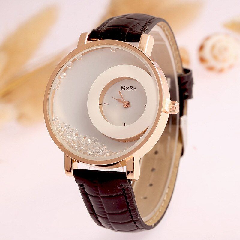 Women Quartz Watch Ladies Leather Watches Women Quicksand Rhinestone Bracelet Wristwatch relogios feminino montre femme