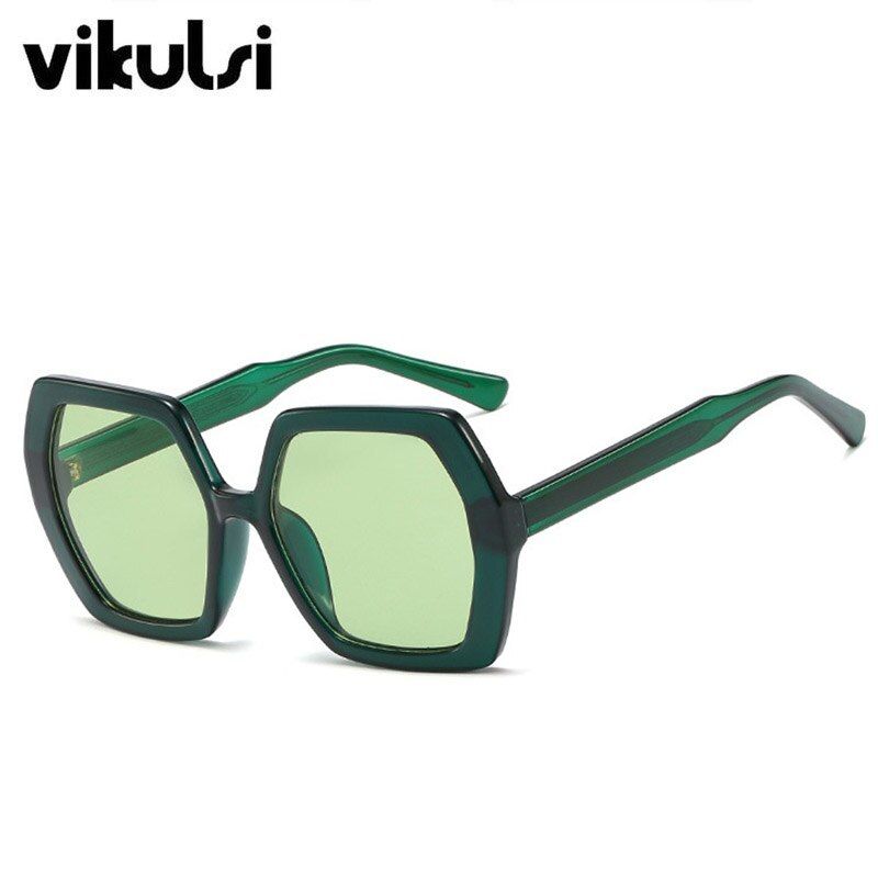 green green2020 Luxury Big Square Sunglasses Women Brand Designer Retro Sun Glasses Female Oversized Black Yellow Shades oculos UV400