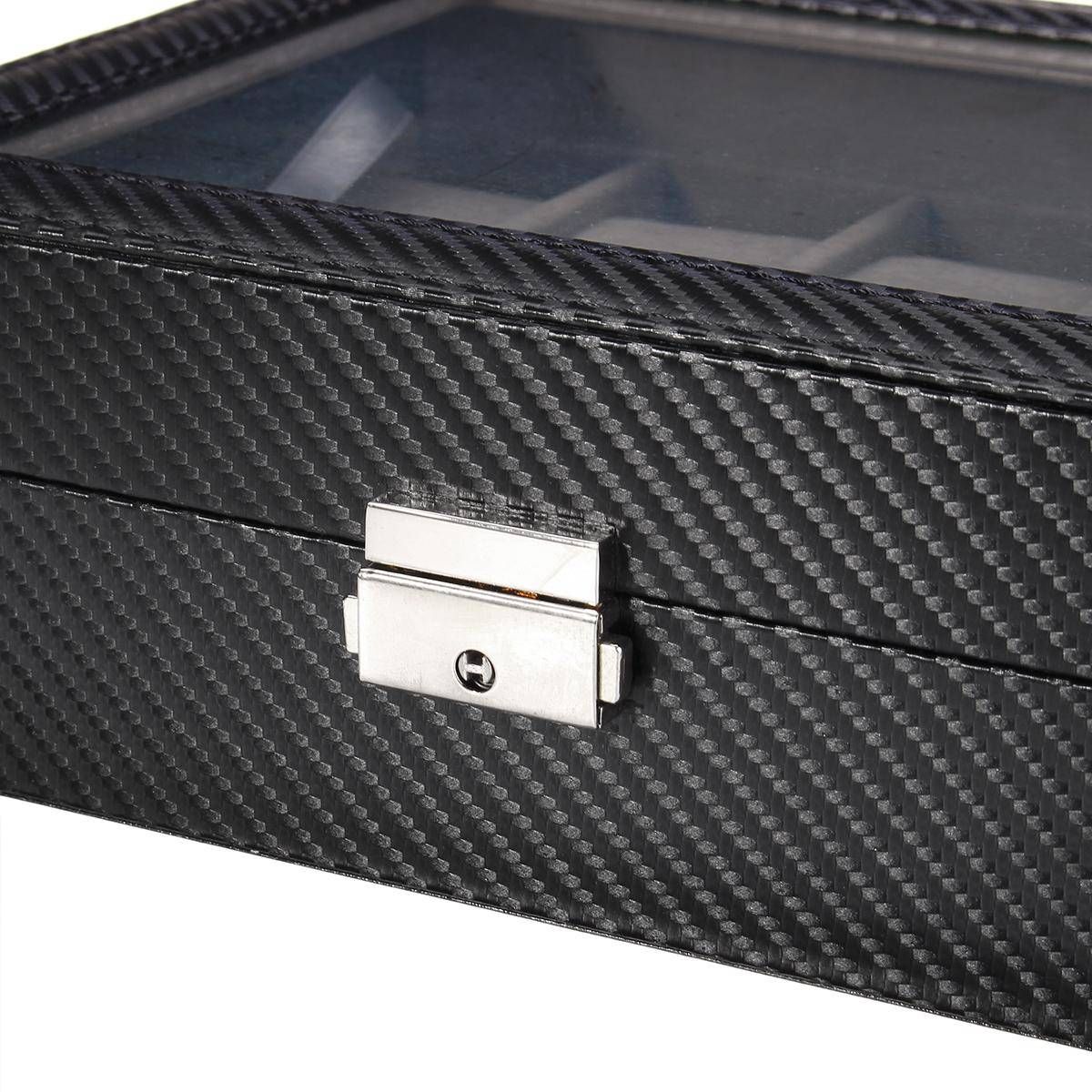 10 Slots Pu Leather Watch Box Case Professional Holder Organizer For Clock Watches Jewelry Boxes Case Display 255*200*80Mm