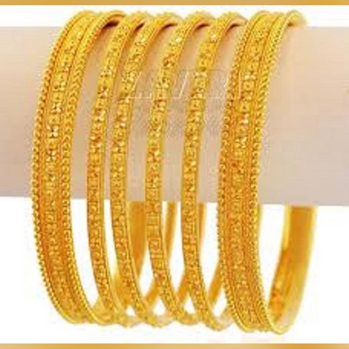 New Gold Plated Bangles churi for Women 6 Pcs Set