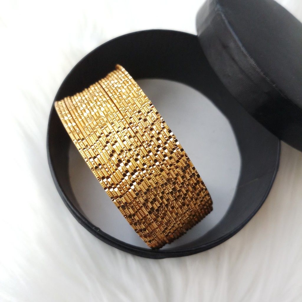 City Gold/ Gold Plated Metal Bangles (Indian) For Women Model-GP6171 (24 Pieces)