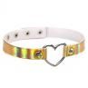 Women's Chic Holographic Metal Open Heart Faux Leather Neckle Choker Gift