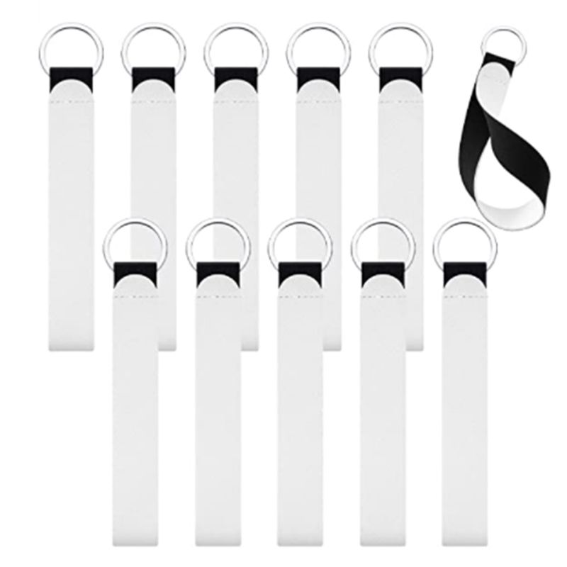 JAERBEE 10 Pieces of Thermal Transfer PU Leather Sublimation DIY Blank Wrist Lanyard Suitable for DIY Crafts Ladies and Girls