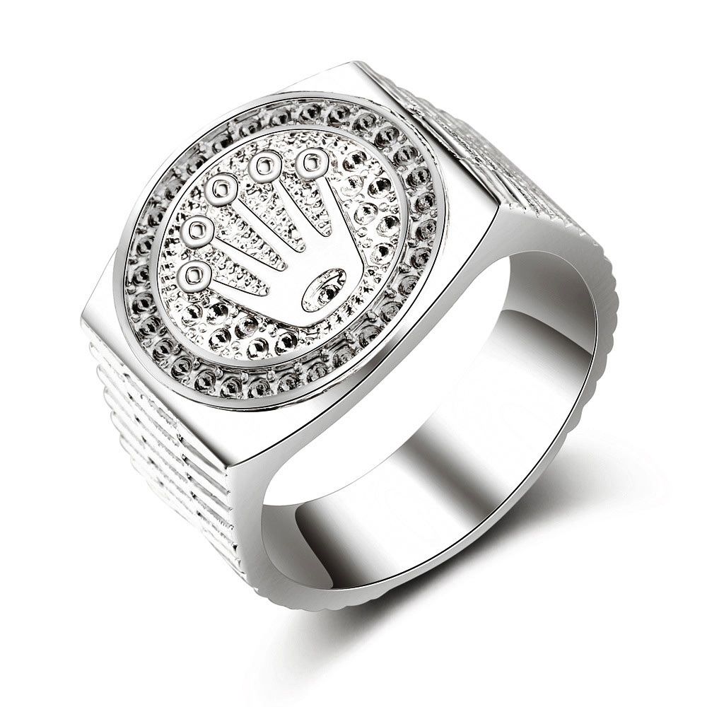 Hip Hop Ring for Women and Men Gold Silver Color Vintage Punk Ring Hot Selling Crown Couple Jewelry Ring