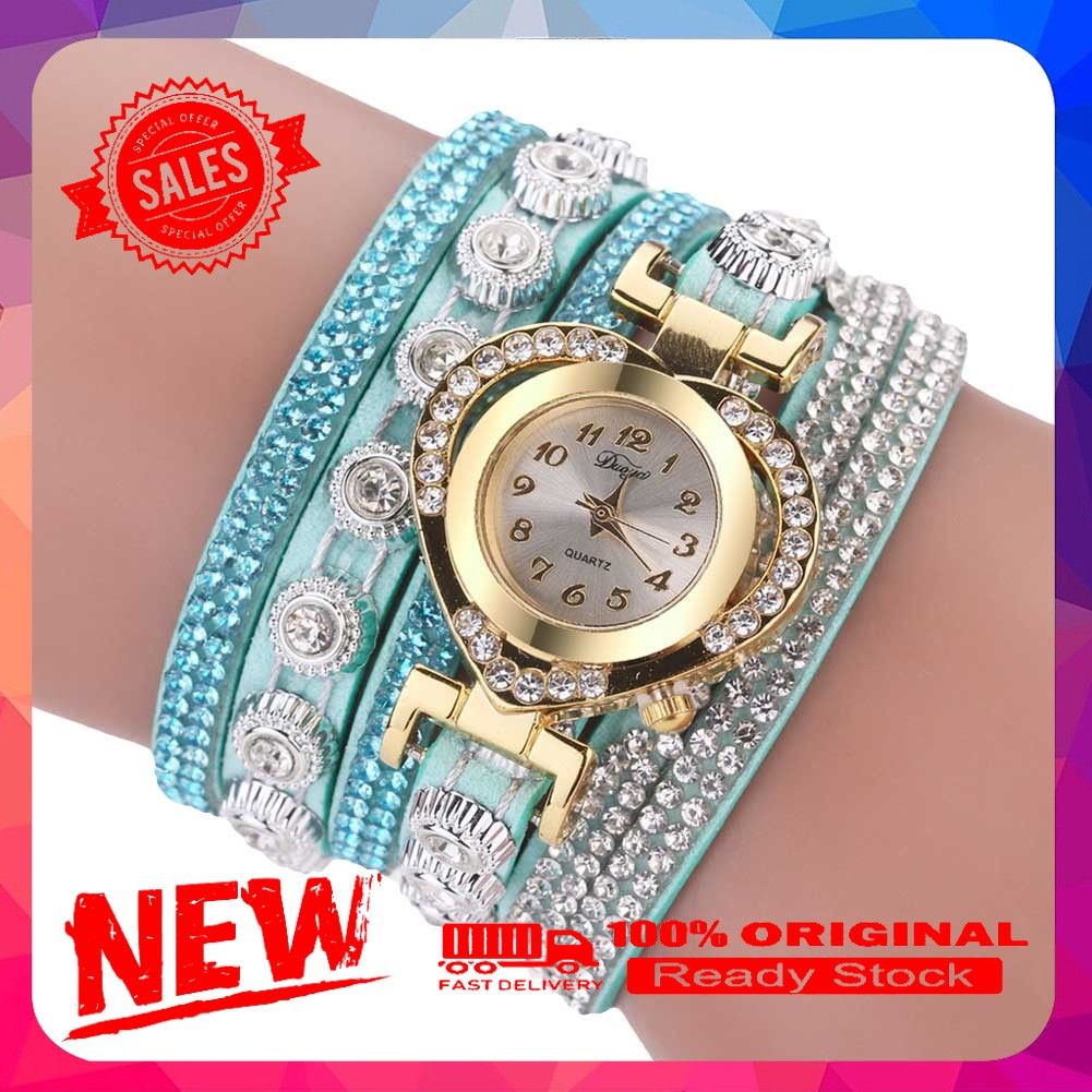 Vist Fox Fashion Women Multi-layered Band Rhinestone Heart Dial Analog Quartz Wrist Watch
