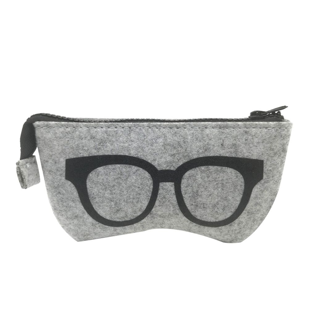 Fashion Felt Cloth Zipper Travel Eyeglass Case Sunglasses Box Cosmetic Coin Bag