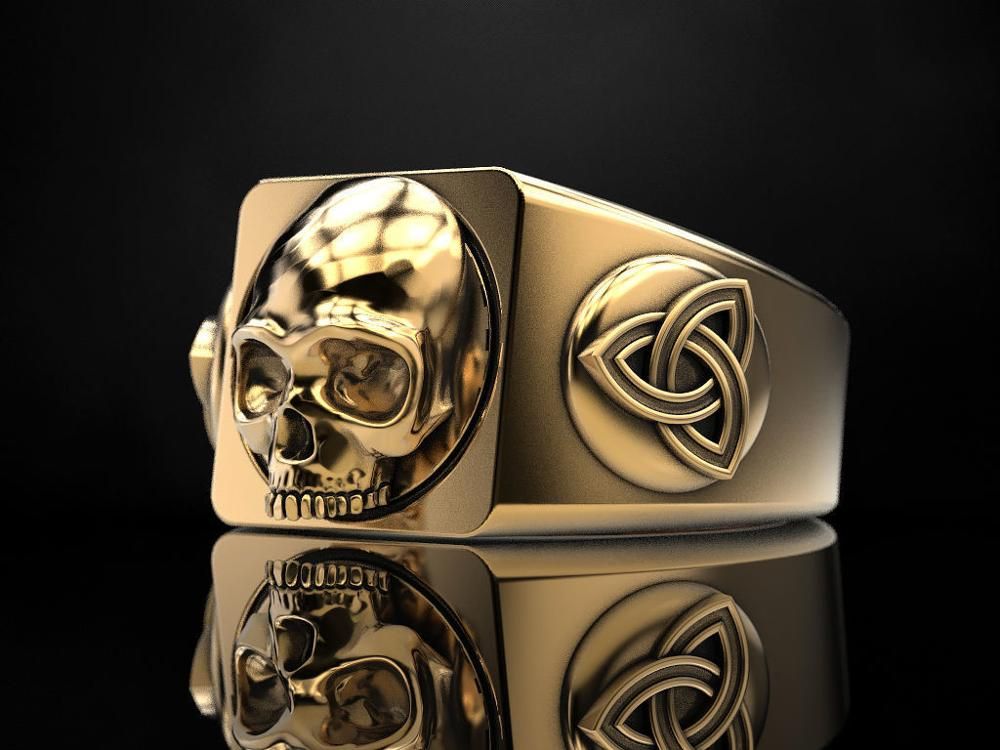 Fashion Viking Rune Skull Ring Men Odin Rune Hip Hop Viking Jewelry Ring for Men Anniversary Gift Party Accessories Size 7-13