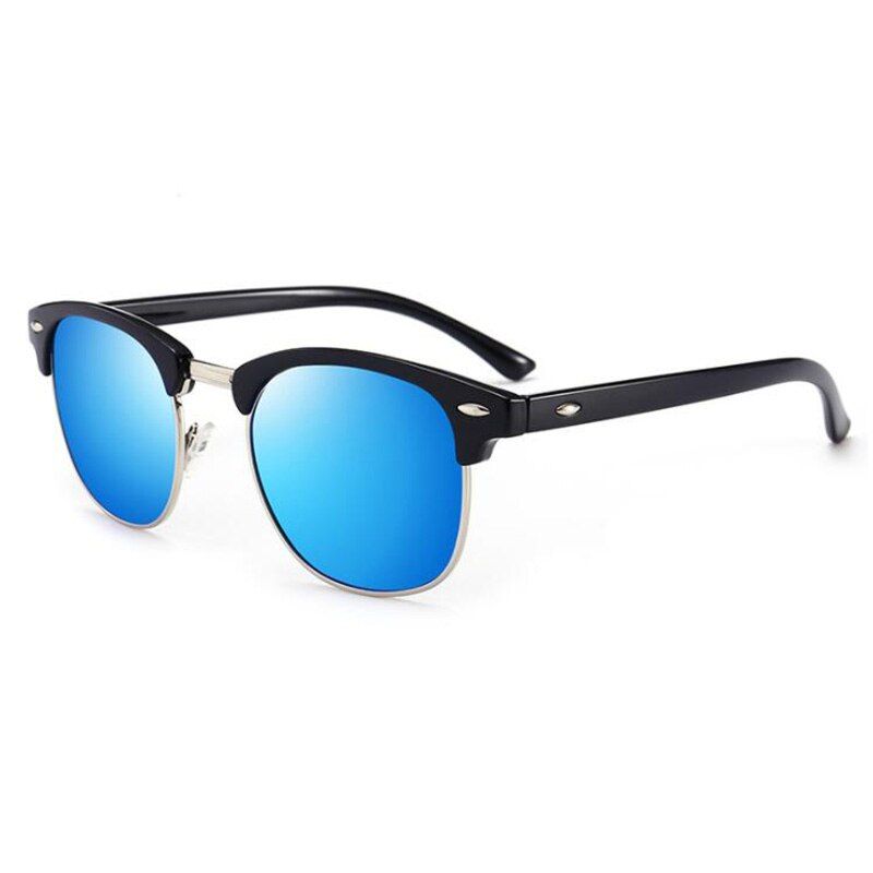 Black BlueRBENN Fashion Polarized Sunglasses Men Women Classic Retro Square Shades Unisex Driving Sun Glasses For male UV400 Gafas de sol