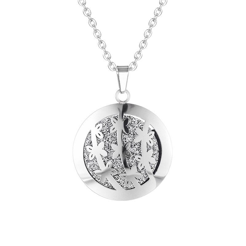 Women New Simple Aromatherapy Essential Oil Diffuser Locket Perfume Necklace 316L Stainless Steel Locket with Felt Pads