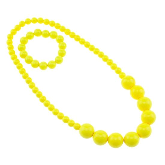 Sweet Candy Color Necklace Beaded Charming Necklace Children Cosplay Accessory Pink Girl Party Multicolor Jewelry(null)