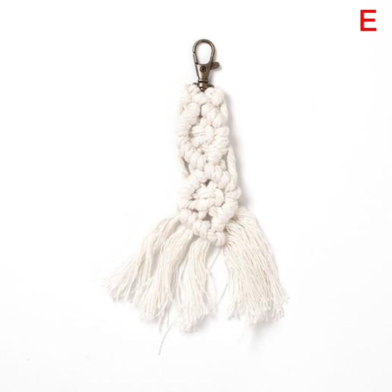 Tassel Macrame Keychains Boho Handmade key Holder Bag Car Hanging Jewelry Gifts