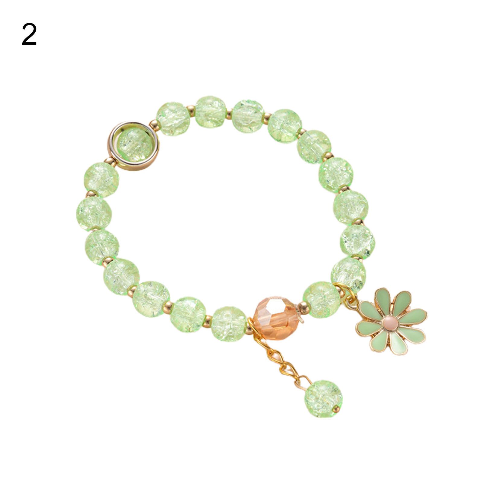 Girls Wrist Chain Faux Crystal Korean Style Beaded Bracelet
