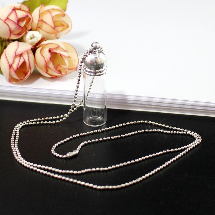 2PC Aroma bottle Pendant Perfume Bottle Keychain necklace Essential Oil Bottle Pendant Necklace Diy Handmade Jewelry