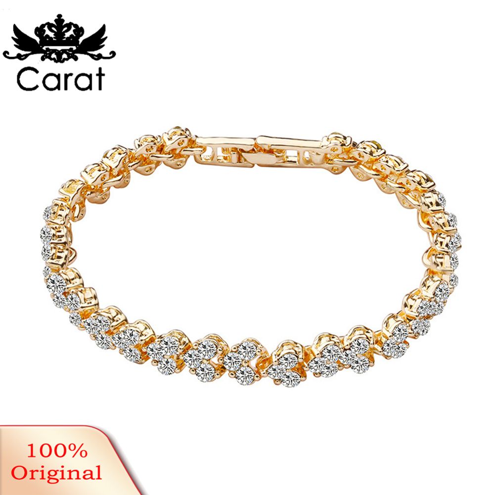 Women Fashion Full Cubic Zirconia Inlaid Bracelet Bangle Party Jewelry Gift