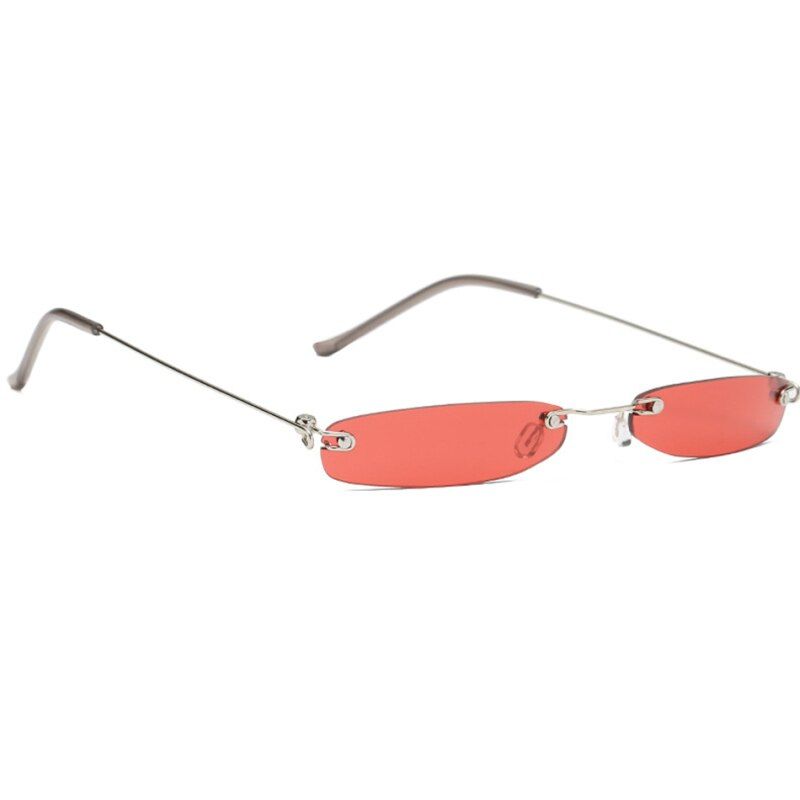 FSHWH0051RD00TTLIFE Small Sunglasses Women Men Brand Designer Rimless Narrow Eyewear Luxury Alloy Sun Glasses Streetwear UV400 Gafas De Sol