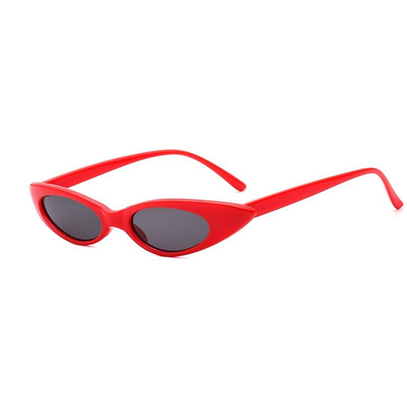Black 2MLLSE Brand Water-drop Shape Tiny Cat Eye Sunglasses for Women Retro Sun Glasses Ladies Narrow Frame Women's Sunglasses
