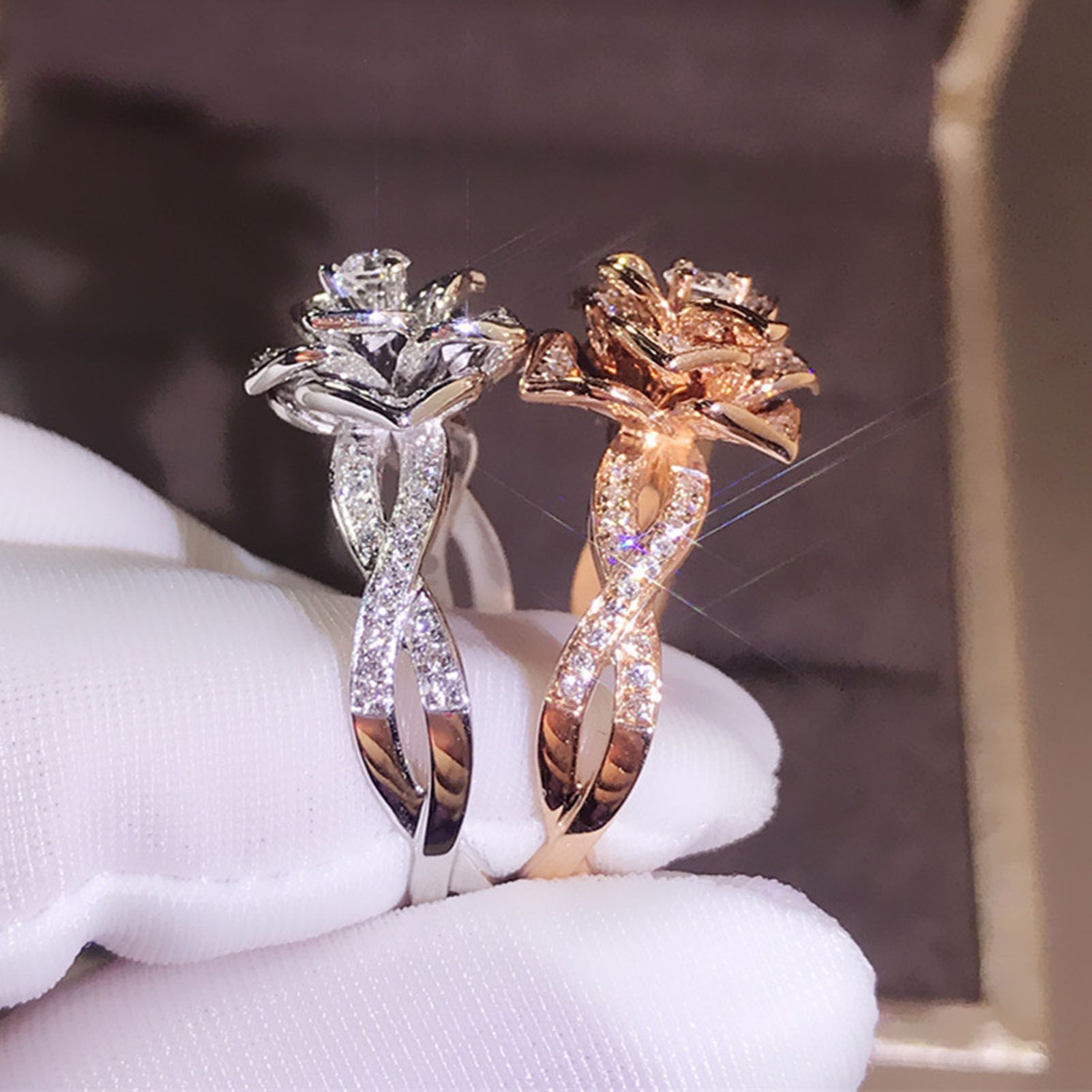 Chic Ring Flower Shape Lightweight Fashion Appearance Finger Ring
