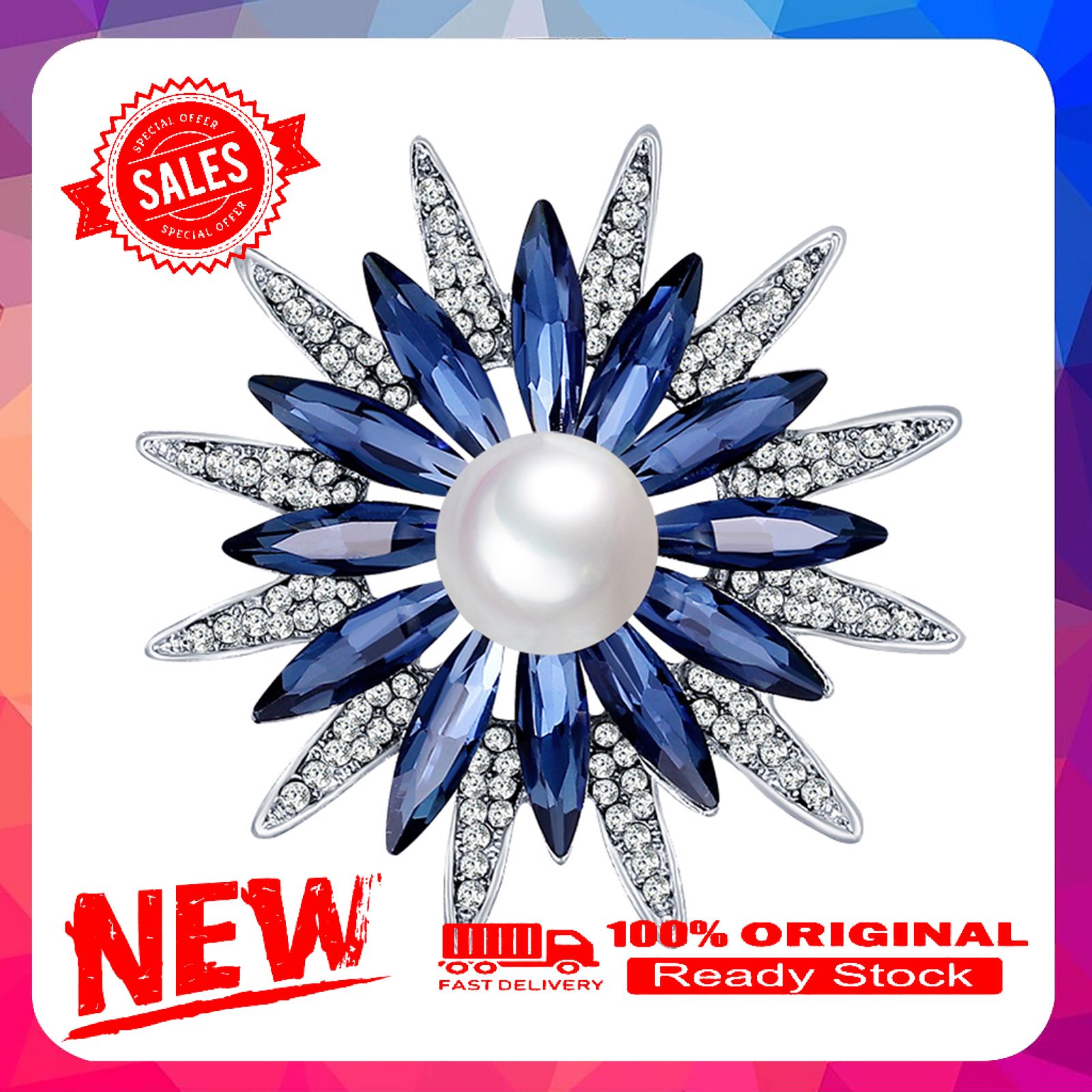 Brooch Pin Creative Clothes Accessories Alloy Geometry Rhinestone Corsage Brooch for Party