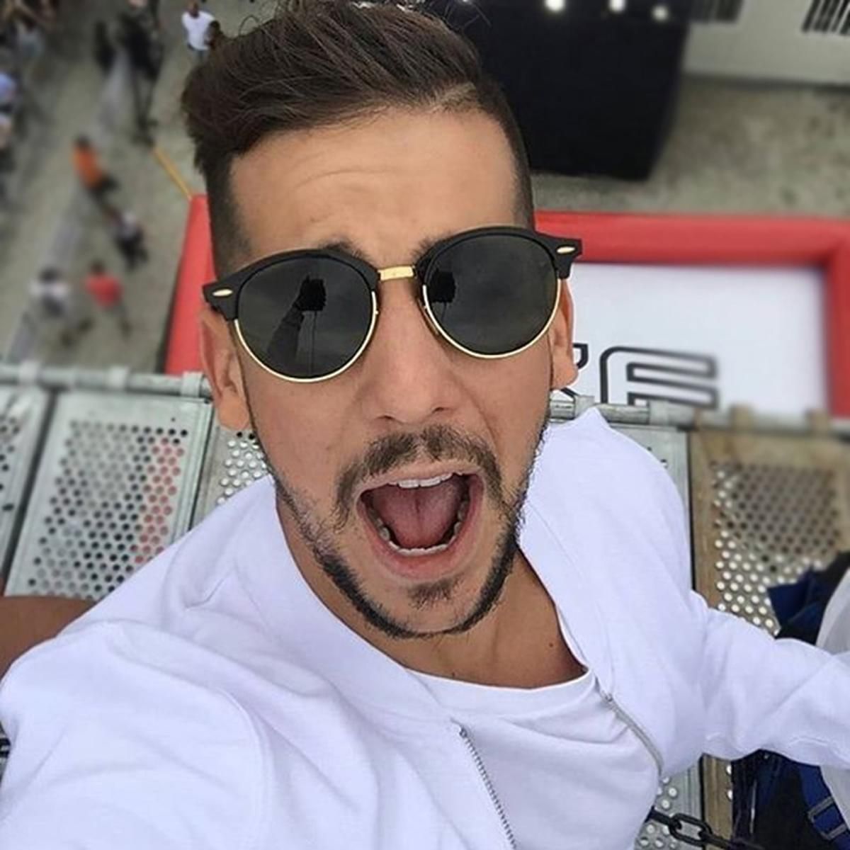 C1 GLossy BlackTESIA Club Round Sunglasses Women Men Rivets Half Frames Brand Sun Glasses Female Oculos De Sol Feminino T246