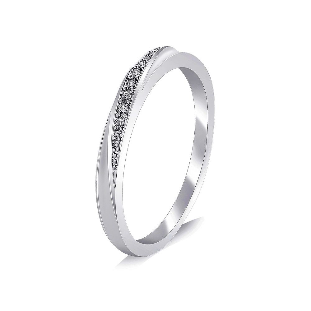 KNOCK  Top Quality Simple Cubic Zirconia Lovers Rose Gold Color Wedding Ring Jewelry Full Sizes Wholesale