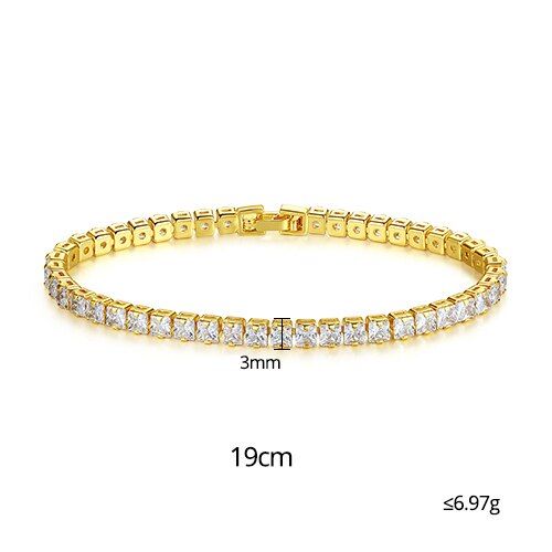 LUOTEEMI Mosaic Cubic Zirconia Tennis Bracelet & Bangles for Women Fashion Jewelry Pulseras Mujer Christmas Gift